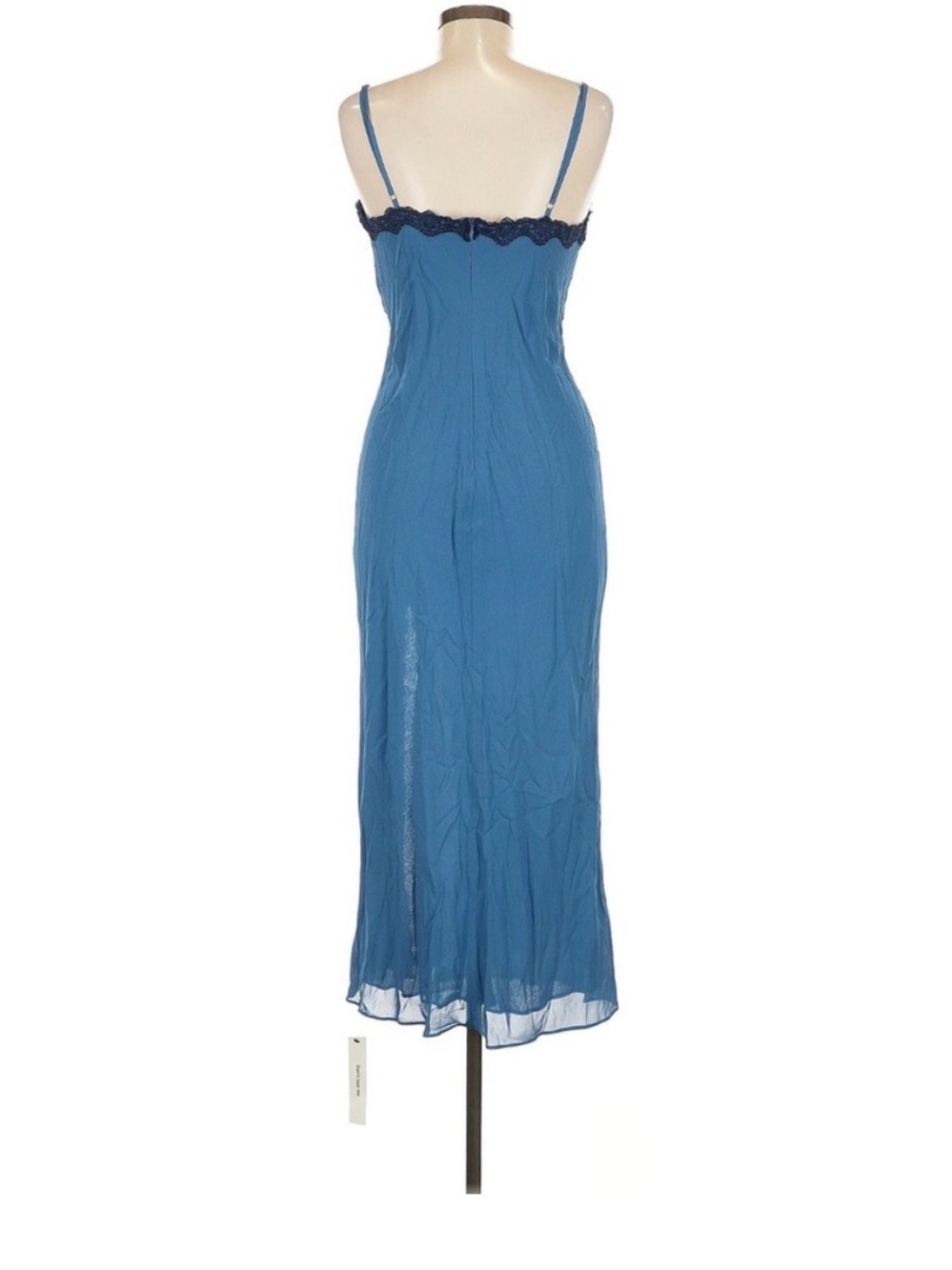 Reformation Blue Lace-Trim Slip Dress - Picture 2 of 6